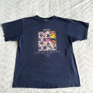 Vintage Washington DC Shirt Tee Womens XL Navy 1998 Cherry Blossom 10 Mile Run